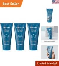 Men's Exfoliating Face Wash with Volcanic Rock - 3-Pack Gentle Cleanser