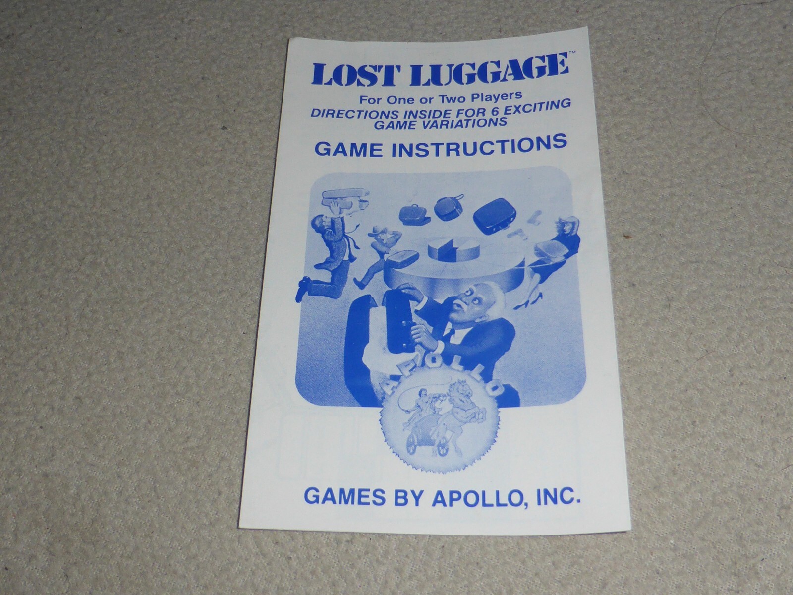 ATARI 2600 LOST LUGGAGE INSTRUCTION MANUAL ONLY APOLLO VINTAGE