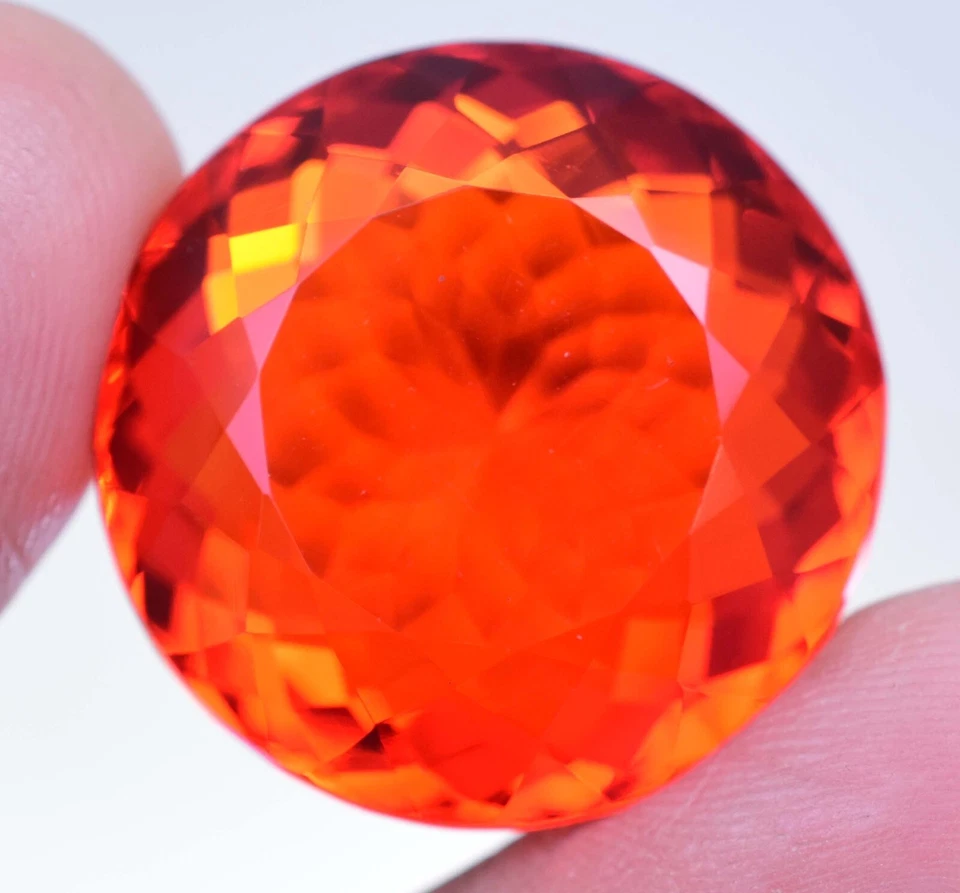 Opala laranja australiana natural impecável 50,90 quilates pedra preciosa solta redonda certificada - Imagem 4 de 4