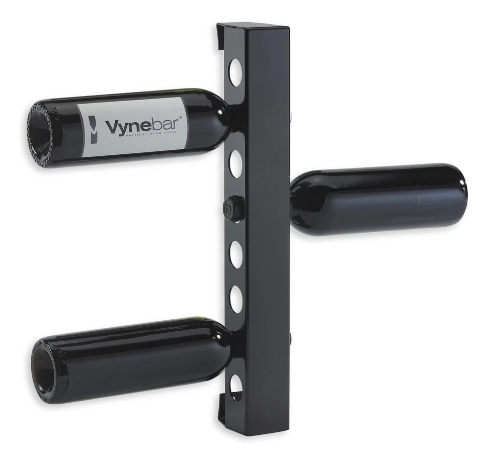 Vynebar 8 Bottle Wall Mounted Wine Rack Polished Black - Image 4 of 4