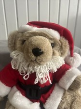 1985 Graphics Christmas Santa Bear Plush 12  Costume Hat Beard Jointed Vintage