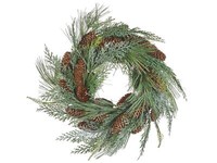 Weihnachtskranz GrüN 34 Cm Rund KüNstlich Mit Zapfen FüR Weihnachten Asturia