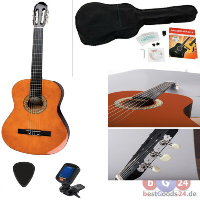 Konzertgitarre Schülergitarre 6-saitig Streetlife Klassikgitarre Set Honig