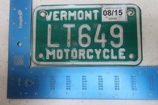 Vermont License Plate Tag VT 2015 15 Natural Sticker Motorcycle LT649