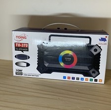 Toing TO-370 10W Powerful Solar Speaker Bluetooth Wireless Opened Box 