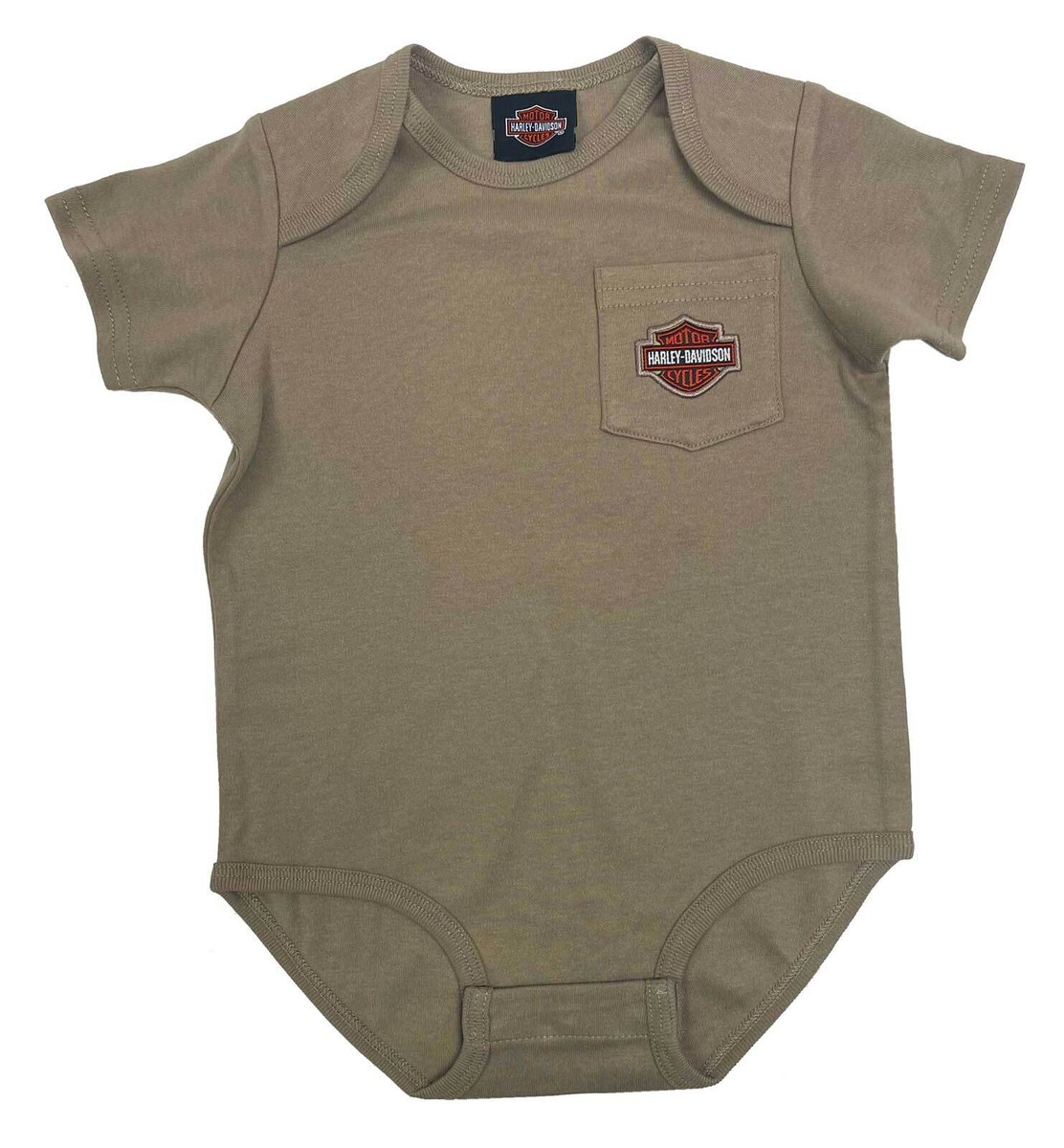 Harley-Davidson Baby Boys' Bar Shield Infant Chest Pocket Creeper – Green