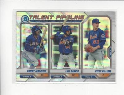 2021 Bowman Chrome Talent Pipeline Refractor Carpio/Ronny Mauricio/Gilliam Mets