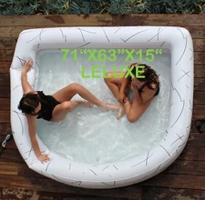 $200 &Sunday Luxe Arch Portable Inflatable Swimming Pool NonToxic Lines White