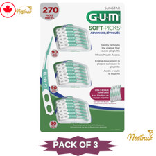 G.U.M. Soft-Picks Advanced Toothpicks 270 Picks  3 Travel Cases  Pack of 3