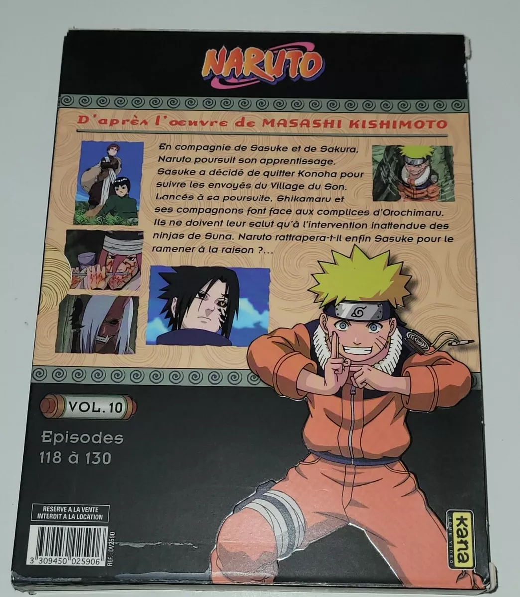 Naruto Vol. 10 DVD French, Japanese 2002 Episode 118-130 USED Region 2