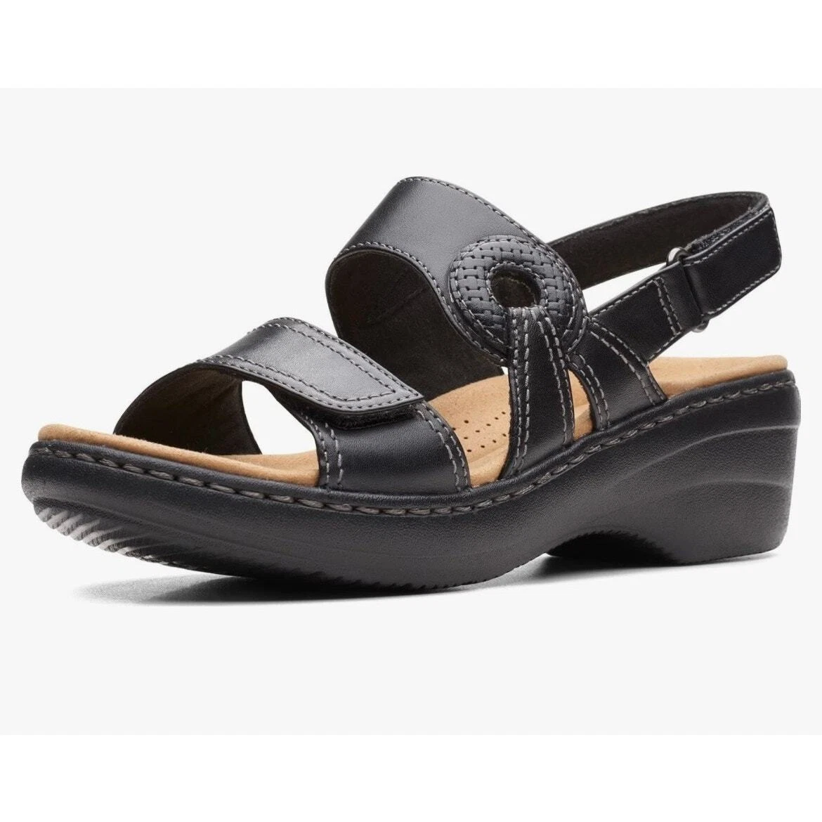 Sandali Clarks donna Merliah opale nero pelle Cuir Noir taglia 12