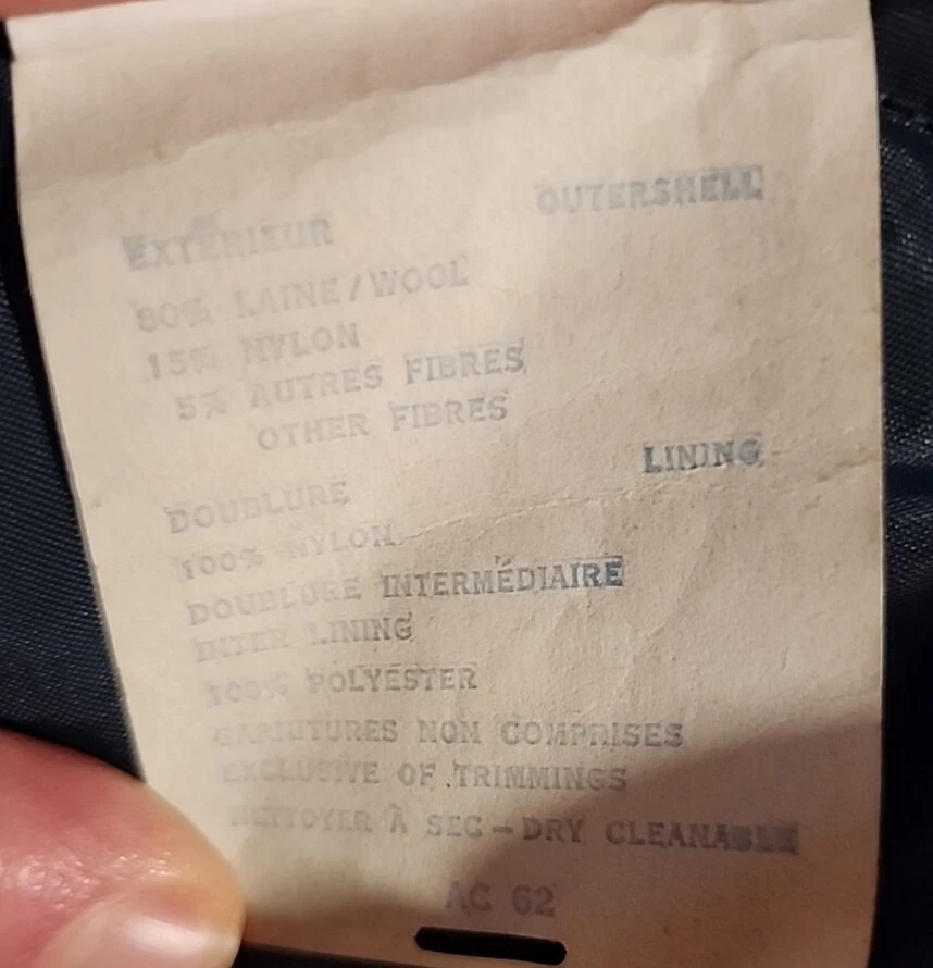 SAINT LAURENT (YSL) Cappotto rimovibile GVC RARO vintage YVES SAINT LAURENT JUGEND blu navy cappotto di lana rimovibile