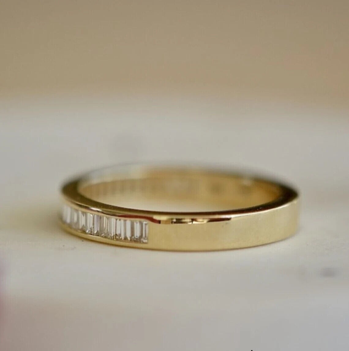 2.00Ct Baguette Cut Moissanite Eternity Wedding Band Ring 14k Yellow ...