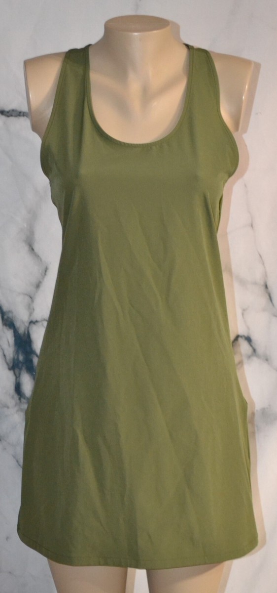 olive green athletic dress Green Contrast Cutout Tennis Dress