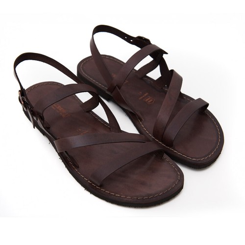 Sandali Uomo in VERA PELLE fatti a mano in Italia chiusi da dietro Pajaru  Cuoio | eBay