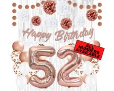 Rose Gold 52nd Birthday Decorations for Girls - 40" Number Balloons  More