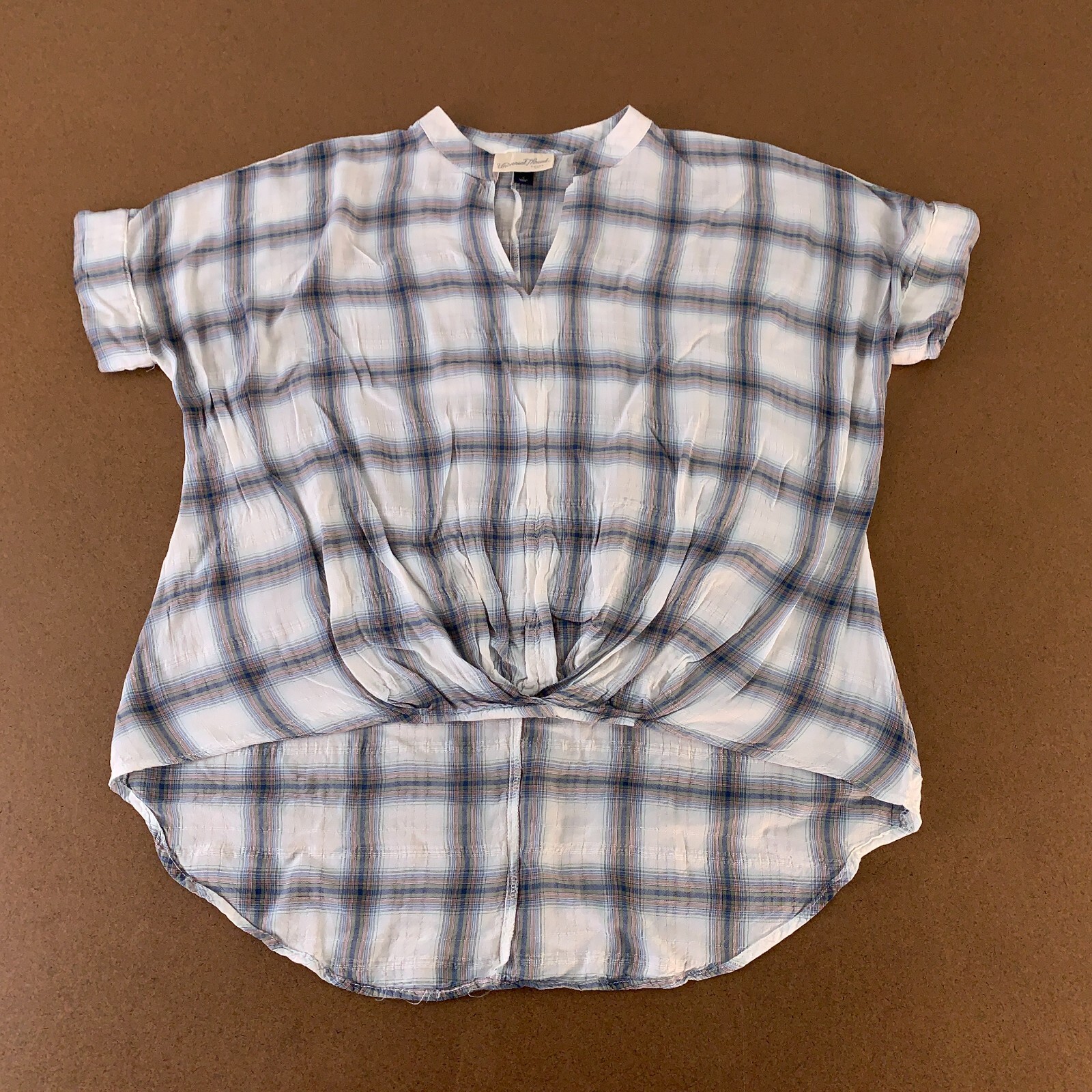 Universal Thread Women's Small Gray Plaid Short S… - image 1