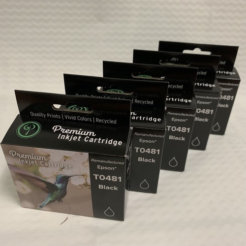 5PK BK Ink For Epson 48 T0481 Stylus Photo R300 R320 R340 R200 R220 RX500 RX600 - Picture 2 of 2