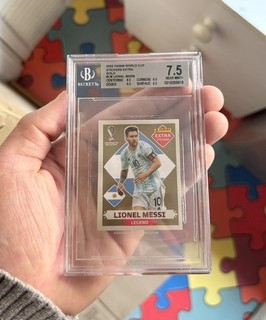 2022 Lionel Messi Panini Fifa World Cup Qatar Gold Extra Stickers BGS 7.5