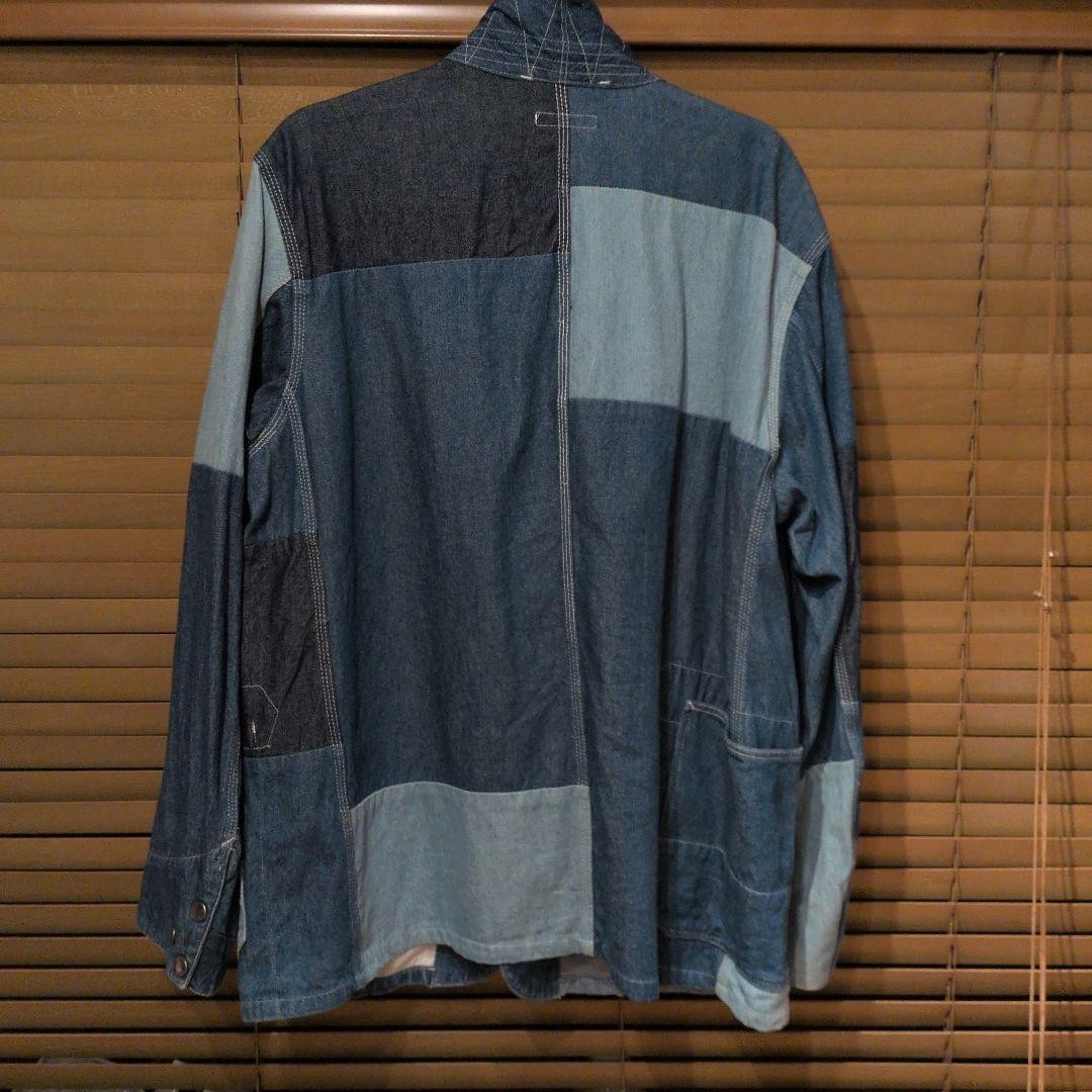 Engineered Garments Denim Patchwork Jacket Large … - image 3