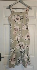 Size 16 Light Green floral sleeveless midi bodycon dress from PLT