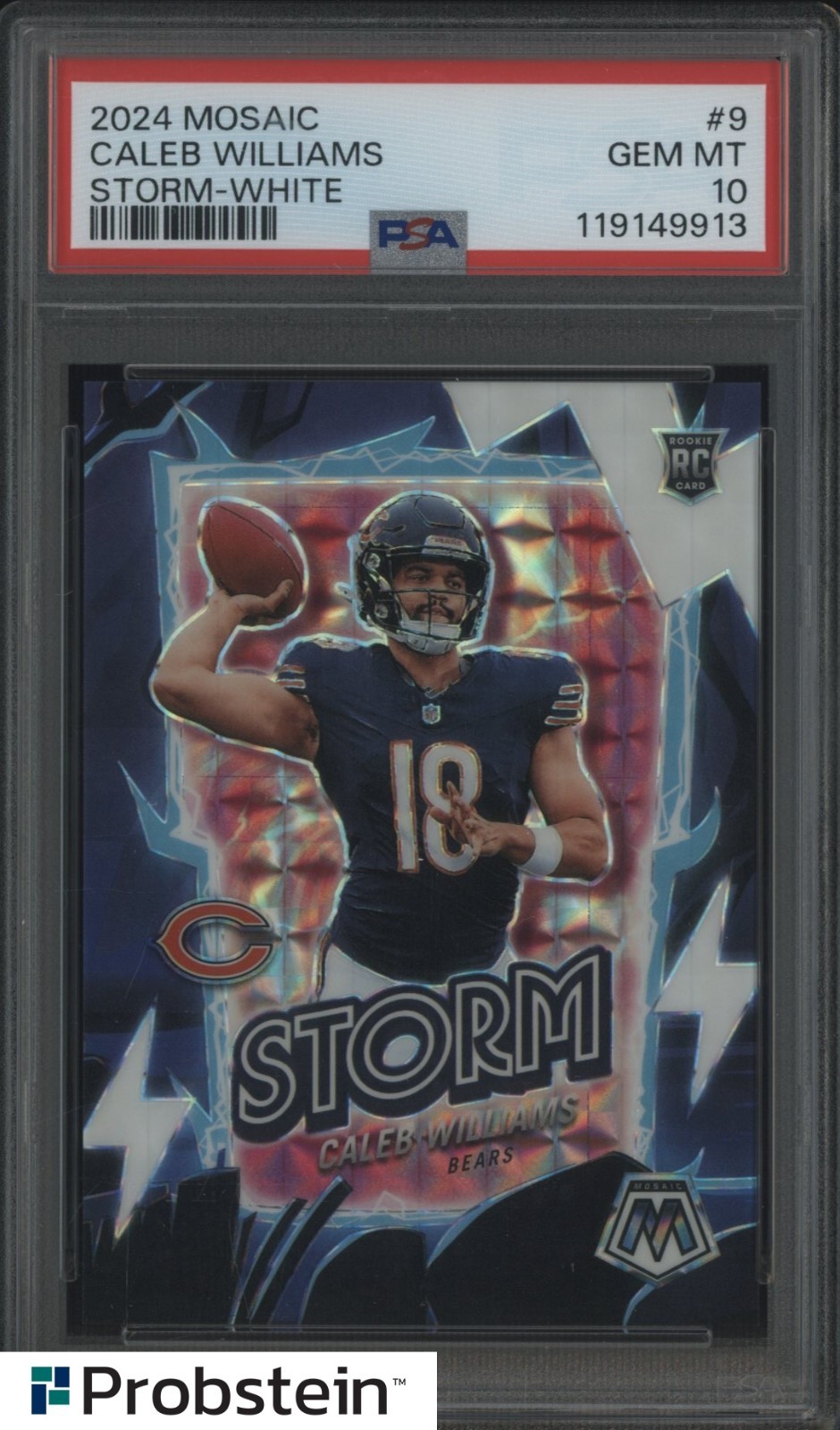 Caleb Williams Panini Mosaic Storm #9 White