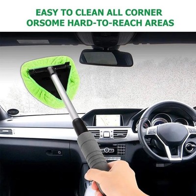 Telescopic Car Windshield Cleaner   Microfiber Glass Cleaning Tool   Easy Window