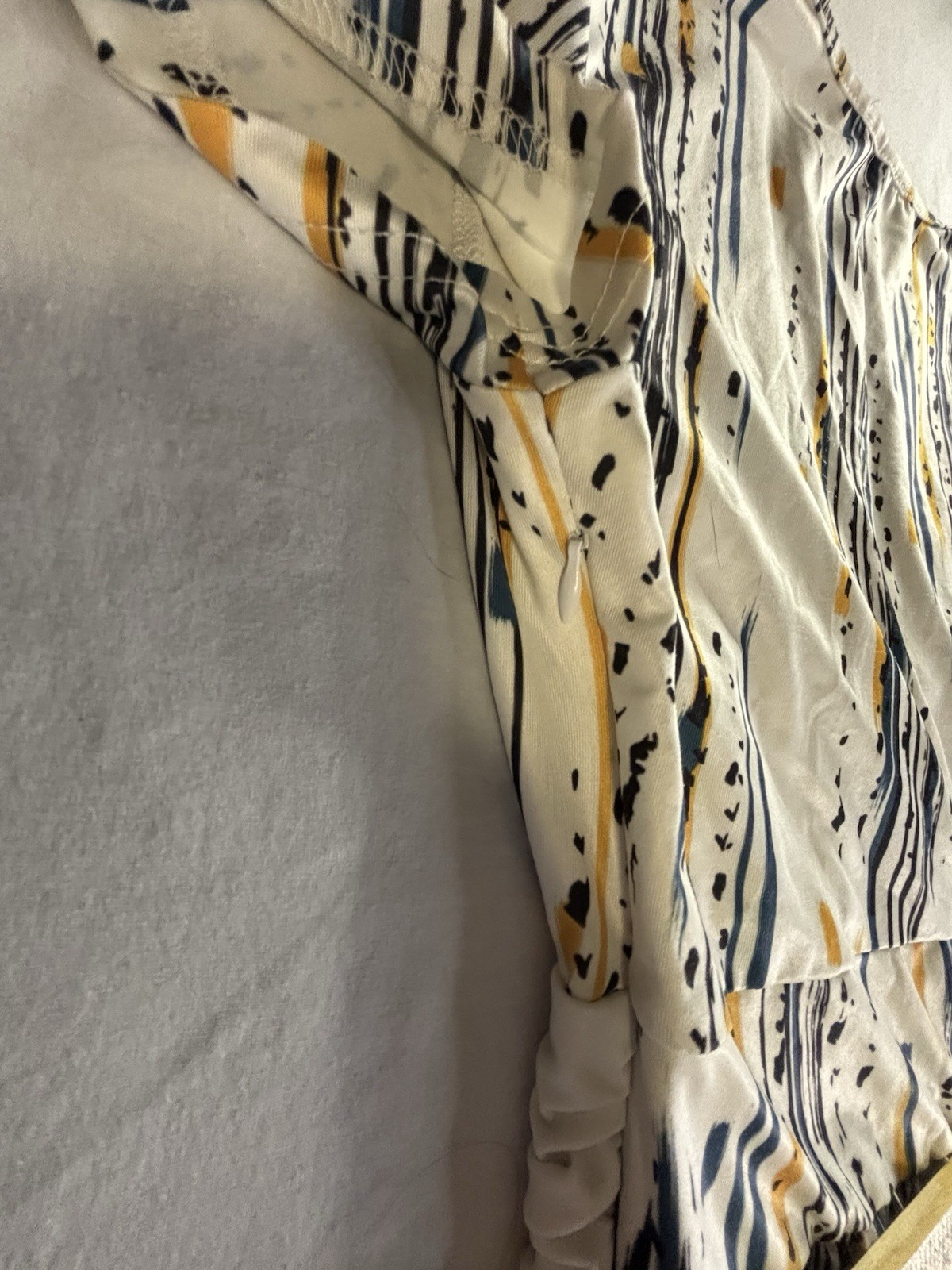 OUGES Maxi Dress Size S White Multicolor Print Sh… - image 7