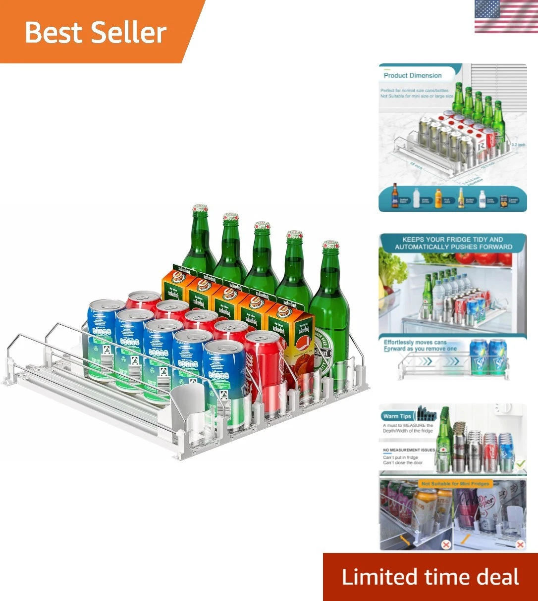 Upgraded Drink Organizer for Fridge, Space-Saving Fridge Drink Organizer, Aut...
Opens in a new wind