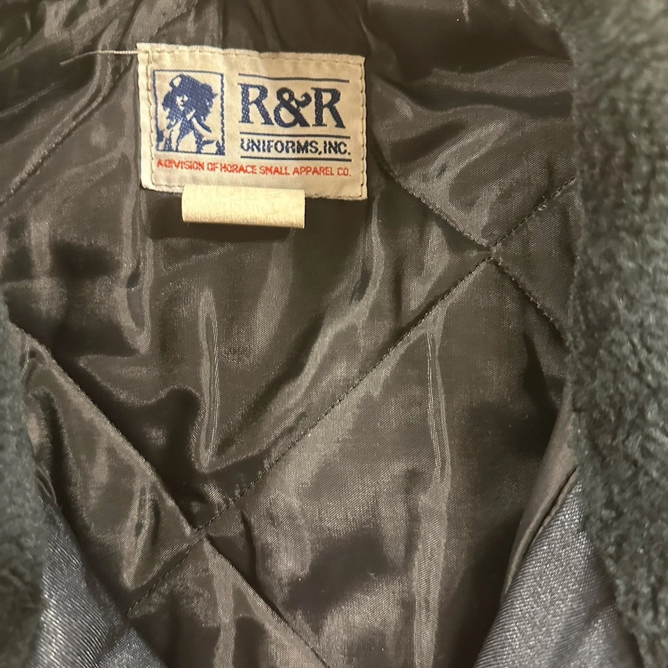 Abrigo de policía de colección uniforme de bombardero chaqueta cuello de piel seguridad Halloween Foto 3 de 4