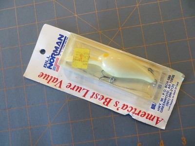 Leurre de pêche vintage Bill Norman Crankbait bleu argent