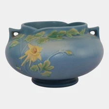 Roseville Columbine Blue 1941 Vintage Pottery Ceramic Jardiniere Planter 655-5