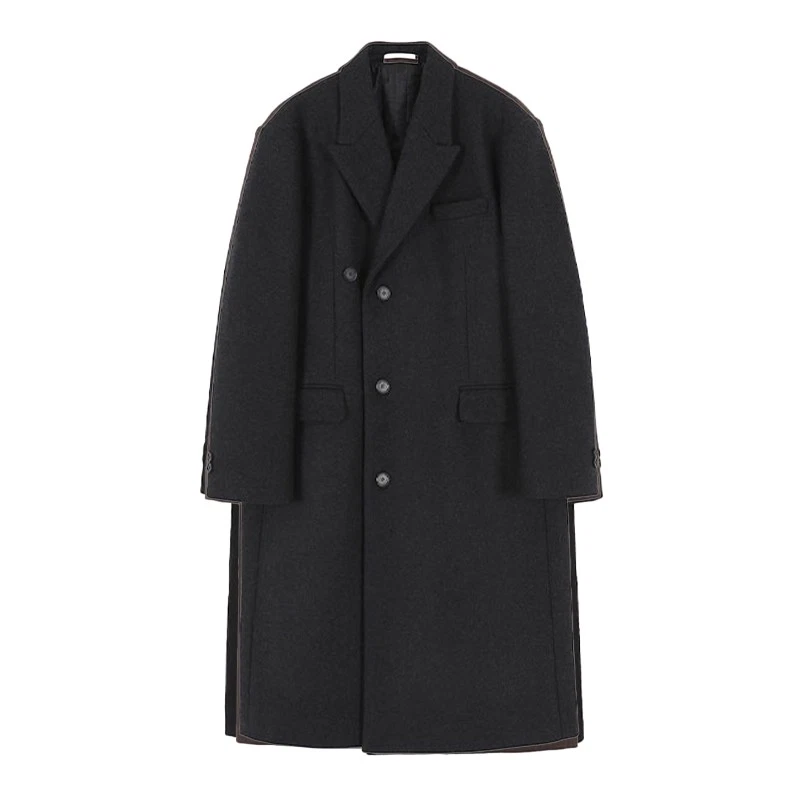 Autumn Korean-style Wool Overcoat Men Mid-length Loose Knee-length Windbreaker