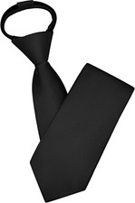 3.15" 8Cm Mens Solid Satin Tie Pre-Tied Adjustable Zipper Necktie for Business