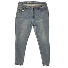 OLD NAVY Women's Super Skinny Mid Rise Jeans Size 16 Reg Light Wash Denim