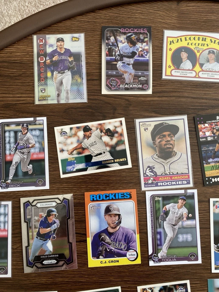 Lote de 50 tarjetas del equipo de los Rockies de Colorado MLB tarjetas de béisbol estrellas a granel insertos de novatos Foto 2 de 4