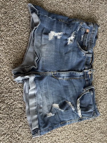 Denizen from Levi's High-Rise Shortie Women's Blue Denim Cut Off Shorts Sz 12