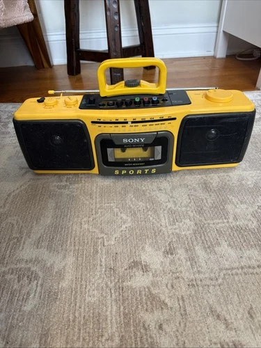 Sony CFS-930 Sports Boombox AM/FM Cassette Player Radio Yellow - Not Working