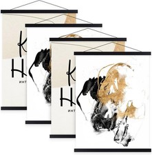 4 Pack 16x20 16x24 16x22 Poster Frame, Magnetic Light Wood Frame Hanger for Phot