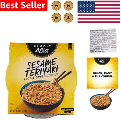 Sesame Teriyaki Noodle Bowl, 8.5 Oz Fast Asian Lunch, Delicious