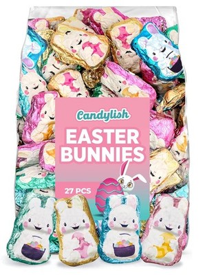 Easter Bunny Chocolate Treats   27 Milk Chocolate Bunnies, Individually Wrapped