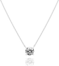 PAVOI 14K Gold Plated Crystal Solitaire Choker Necklace 1.5 Ct CZ Dainty Gold