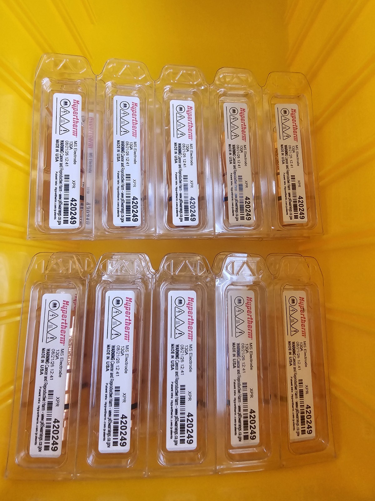 (10) Genuine 420249Hypertherm XPR 130A Plasma Cutter Electrode