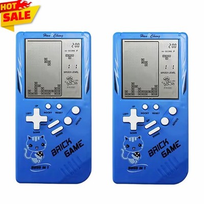 2-Pack Blue Retro Handheld Game Console 3.5  LCD   Portable Classic Gaming