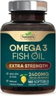 Triple Strength Omega 3 Fish Oil Supplement 2400 mg - EPA & DHA Fish Oil Omega 3