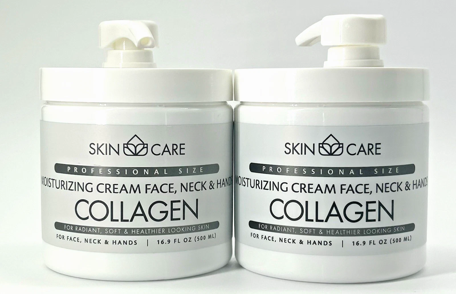 2 Pack SkinCare Professional Size Collagen 3-in-1 Cream 16.9oz Face Neck Hands