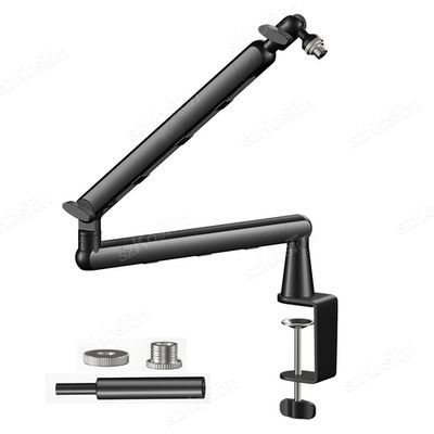 Professional Studio Low Profile Mic Arm with Extended Riser Cable Management Adj