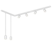 Rail Schienensystem Komplettset 4X GU10 Spots 2X Pendel L-Form Weiß 2,25M
