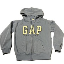GAP Kids Blue with White Logo Zip Up Hoodie Large 10/12