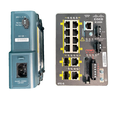 Cisco IE-2000-8TC-G-E Industrial Switch DIN-Rail + PWR-IE50W-AC-IEC PSU